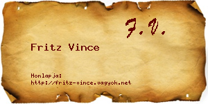 Fritz Vince névjegykártya